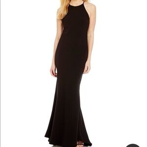 Calvin Klein Black Crepe Halter Gown - Black Tie Dress